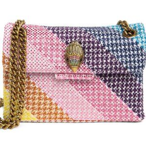 KURT GEIGER Mini Kensington Rhinestone Crystal Shoulder Bag Pink Multicolor